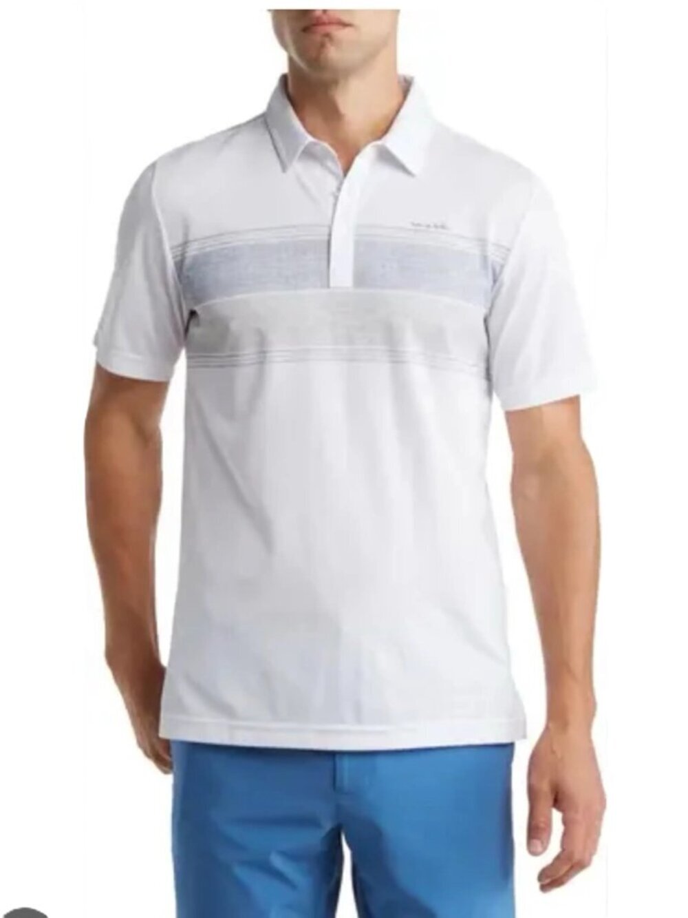 NWT Travis Mathew Over the Fence Chest Stripe Golf Polo Shirt 3XL